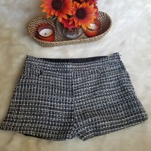 H&M Plaid Skirt Black White Size 8